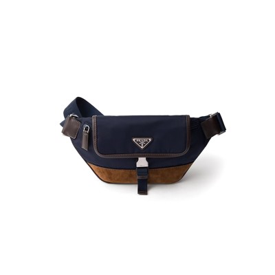PRADA RE-NYLON AND LEATHER BELT BAG 2VH176 (18*15*5cm)